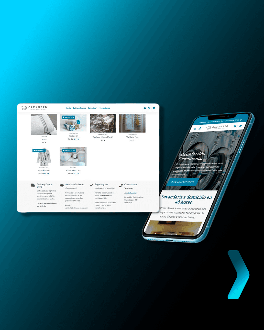 Website for Clean Bed Perú, business website